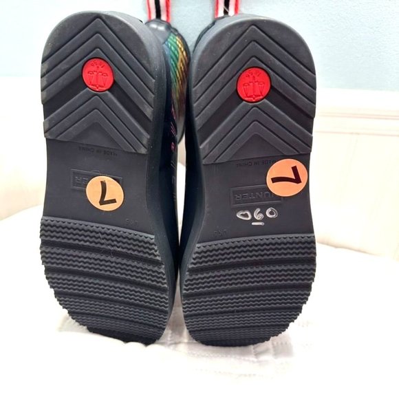Womens Hunter Play Size 7 Logo Rain Boot Rainbow - Picture 7 of 10